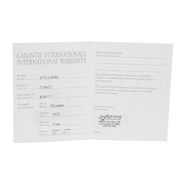 Vacheron Constantin Les Historiques 47111/000J-7522